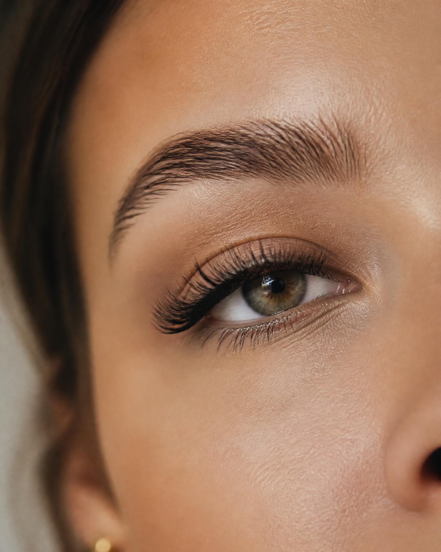 Close-up of lash extensions at sculpted beauty